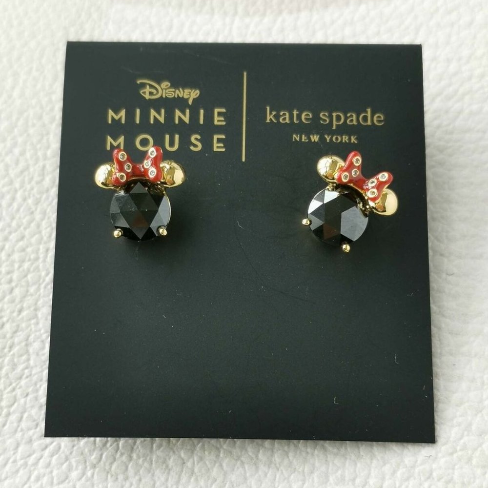 Kate Spade x Disney Stud Earrings in Black Minnie Mouse